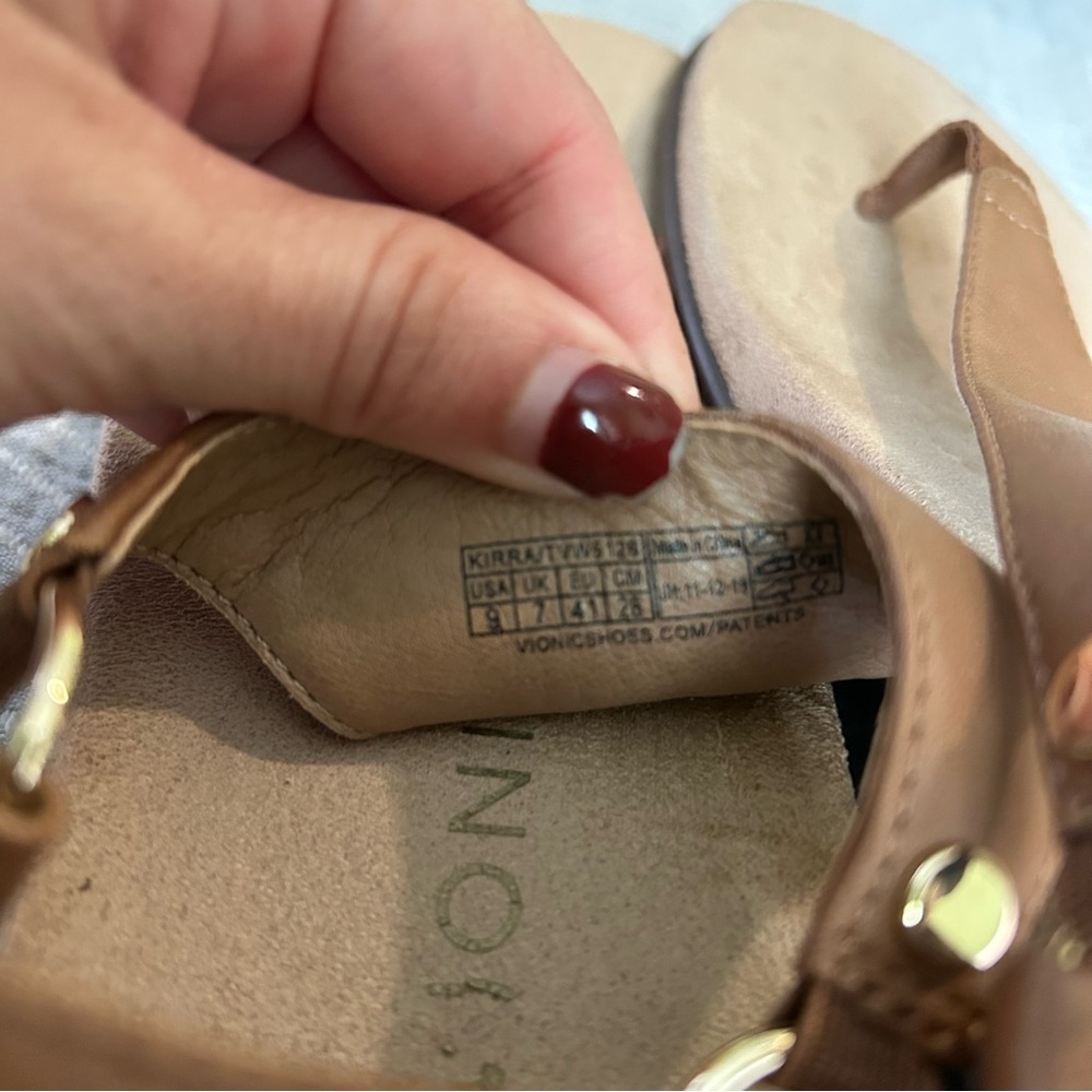 Vionic Kirra Toe Post Sling Back Leather Sandals … - image 7